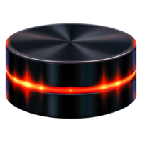 Black Round Object with Red Light Strip on a Transparent Background png