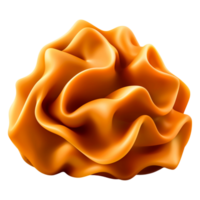 Orange Fabric Texture with Soft Ruffles and Waves in Isolated Background png