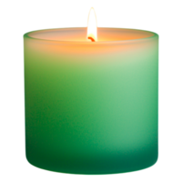Elegant Green Candle with Soft Glow on a Tranquil Background png