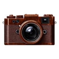 Vintage Brown Camera with Lens and Retro Design Elements png
