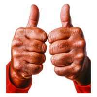 Two Hands Giving Thumbs Up Gesture on Isolated Background png