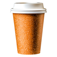 Brown Paper Coffee Cup with White Lid on a Clean png