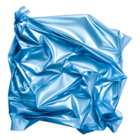 Crinkled Blue Plastic Sheet with Glossy Surface and Unique Texture png