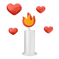 A candle with hearts around it png