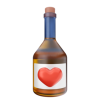 A bottle of liquor with a heart on it png