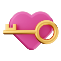 A gold key is in the shape of a heart png