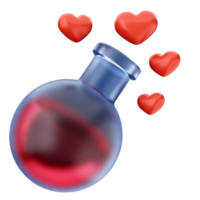 A heart shaped bottle with a red liquid inside png