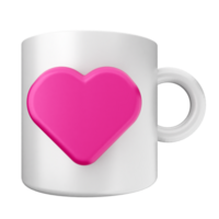 A pink heart shaped coffee mug on a black background png