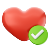 A heart with a tick mark on it png