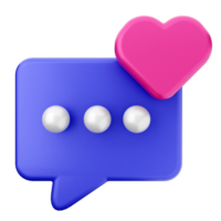 A chat bubble with a heart and pearls png