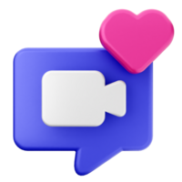 A chat with a heart and a speech bubble png