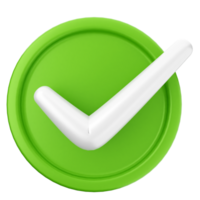 A green check mark on a black background png
