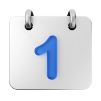 A calendar icon with the number one on it png