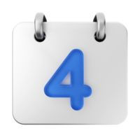 A calendar icon with the number four png