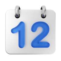 A calendar with the number twelve on it png