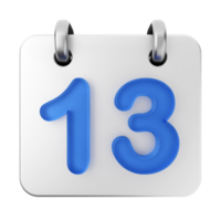 A calendar with the number 13 on it png