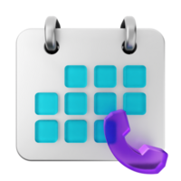 A calendar icon with a phone call icon png