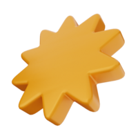A 3d orange star shaped object on a black background png