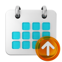 A calendar icon with an arrow pointing up png