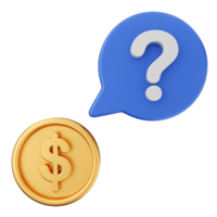 Coin and speech bubble with question mark png