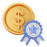 A gold coin with a dollar sign and a star png