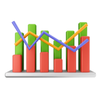 An icon of a graph chart with a bar chart png