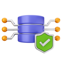 A database with a green check mark and a green check mark png