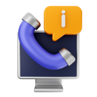 A computer with a phone and a speech bubble png