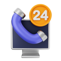 A computer with a phone and a 24 on it png