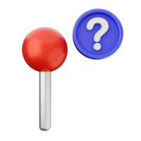 A red and blue lollipop with a question mark on it png