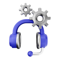 A headset with gears and a microphone png