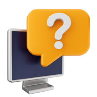 Computer with question mark icon png
