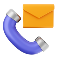 A phone with a mail icon and a phone cord png