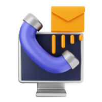 A computer with a mail icon and a pipe png