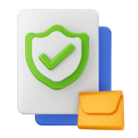 A shield and envelope icon with a check mark png