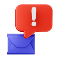 A mail envelope and a speech bubble with exclamation mark png