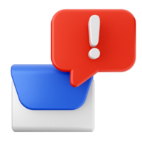 A mail envelope with a red and blue exclamation mark png