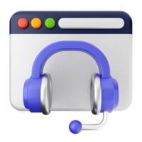 A headset and a computer with a microphone png