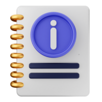A note book with an i icon on it png