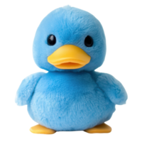 Adorable Blue Rubber Duck Toy on transparent background. png