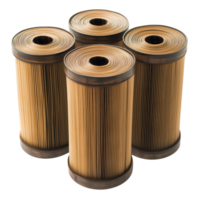 Industrial Candle Filters Close up on transparent background. png