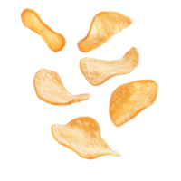 Crispy Cassava Chips Background on transparent background. png