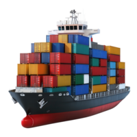Global Cargo Ship Container Transport on transparent background. png