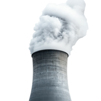 Industrial Cooling Tower Steam on transparent background. png