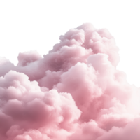 Fluffy Pink Clouds Background on transparent background. png