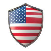 American Flag Shield 3D Render on transparent background. png