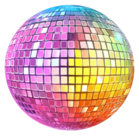 Disco Ball Mirrored Reflections on transparent background. png