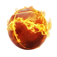 Fiery Basketball Game Image on transparent background. png