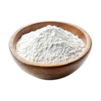 Wooden Bowl of Flour for Baking on transparent background. png