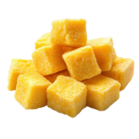 Fried Polenta Cubes Food Dish on transparent background. png